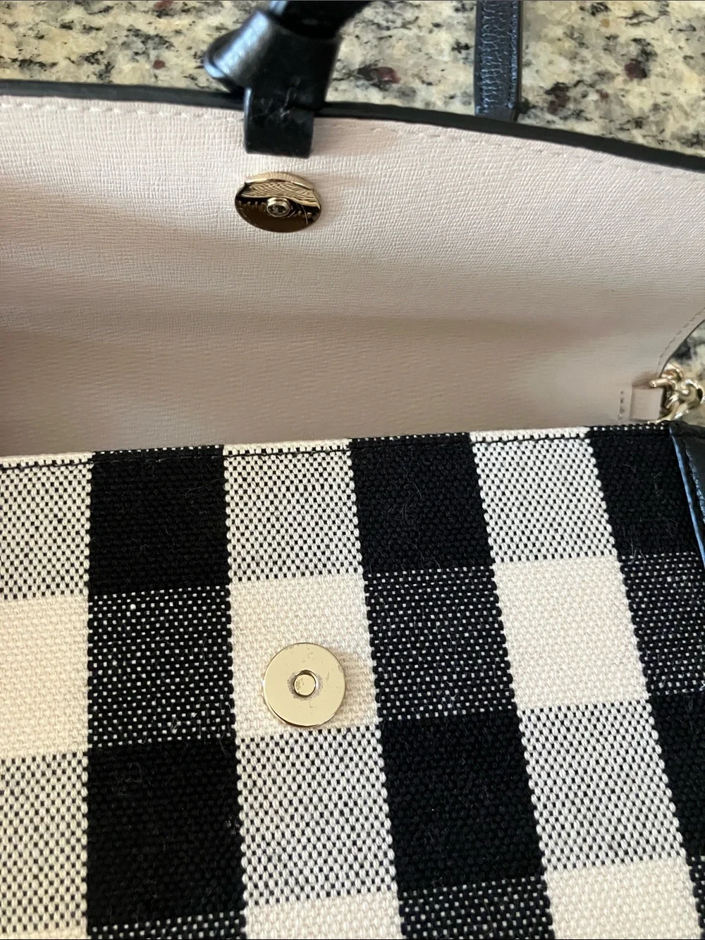 kate spade Black and White Gingham Crossbody